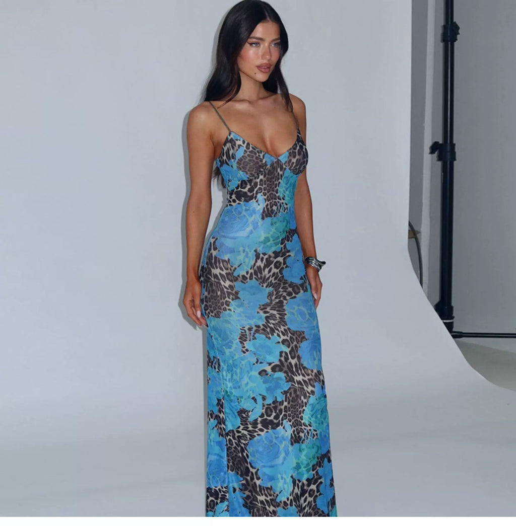 Ins Beach Style Irregular Pattern Striped Bralette Dress for Women - Summer High-Waisted Form-Fitting Long Skirt