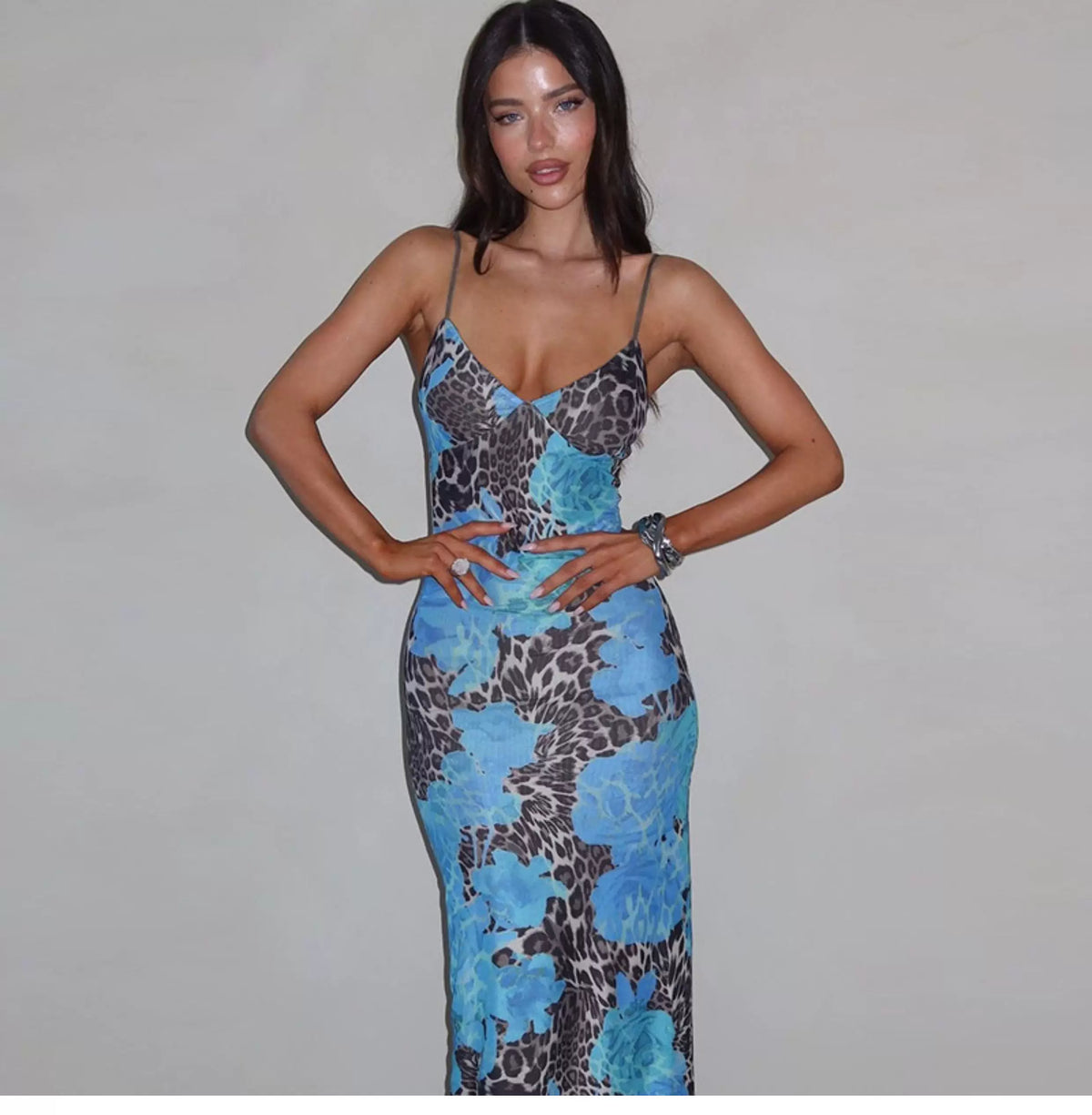 Ins Beach Style Irregular Pattern Striped Bralette Dress for Women - Summer High-Waisted Form-Fitting Long Skirt