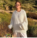 Fall new round-neck loose casual long-sleeved sweater - versatile for outerwear, lightweight semi-transparent trendy top