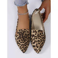 Leopard print flat shoes, women's single shoes