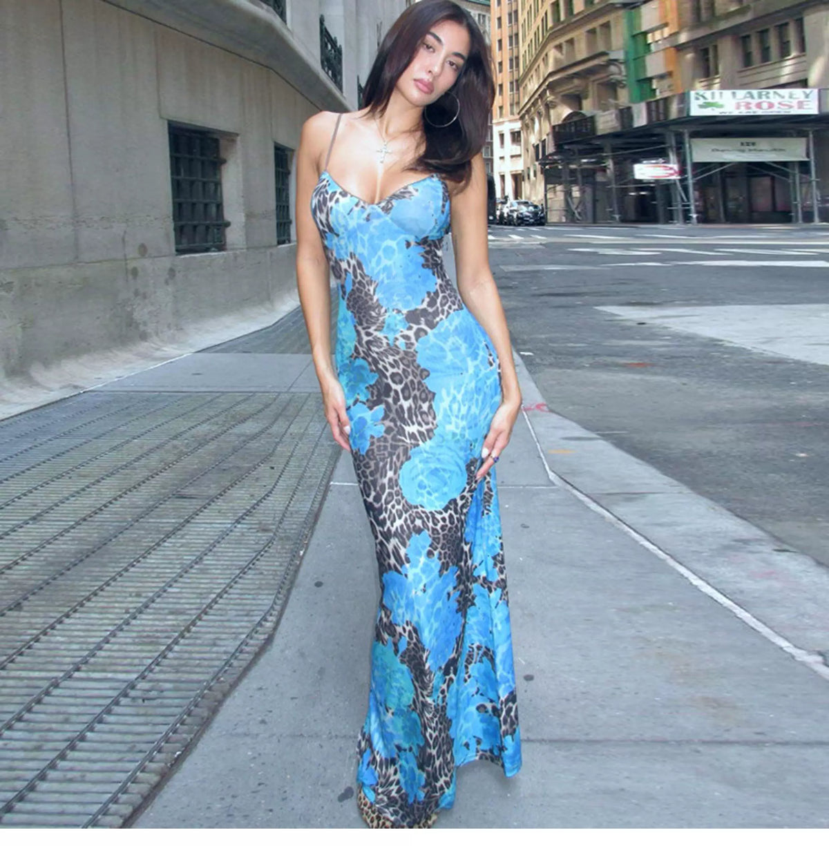 Ins Beach Style Irregular Pattern Striped Bralette Dress for Women - Summer High-Waisted Form-Fitting Long Skirt