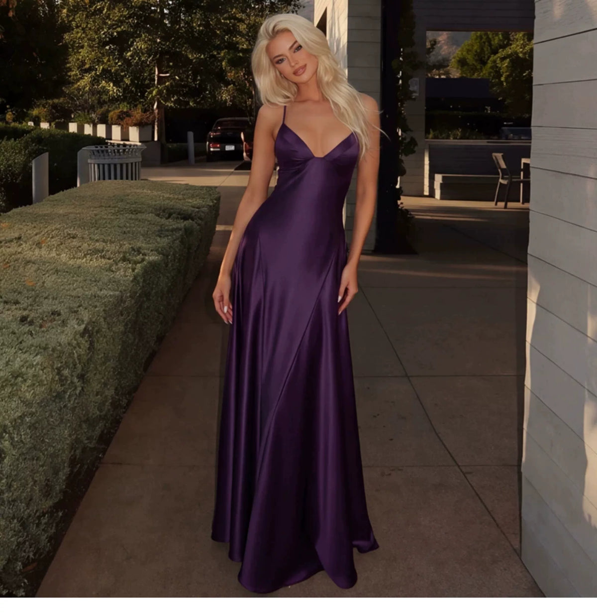 Silky matte satin strapless dress for women with side zipper, high waist, form-fitting and sexy, long skirt