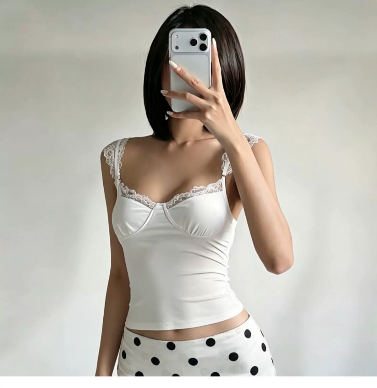 Daily versatile lace trimmed bandeau backless top for women - pure color, stretchy, form-fitting, sexy and trendy short top for hot girls