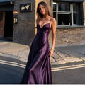 Silky matte satin strapless dress for women with side zipper, high waist, form-fitting and sexy, long skirt
