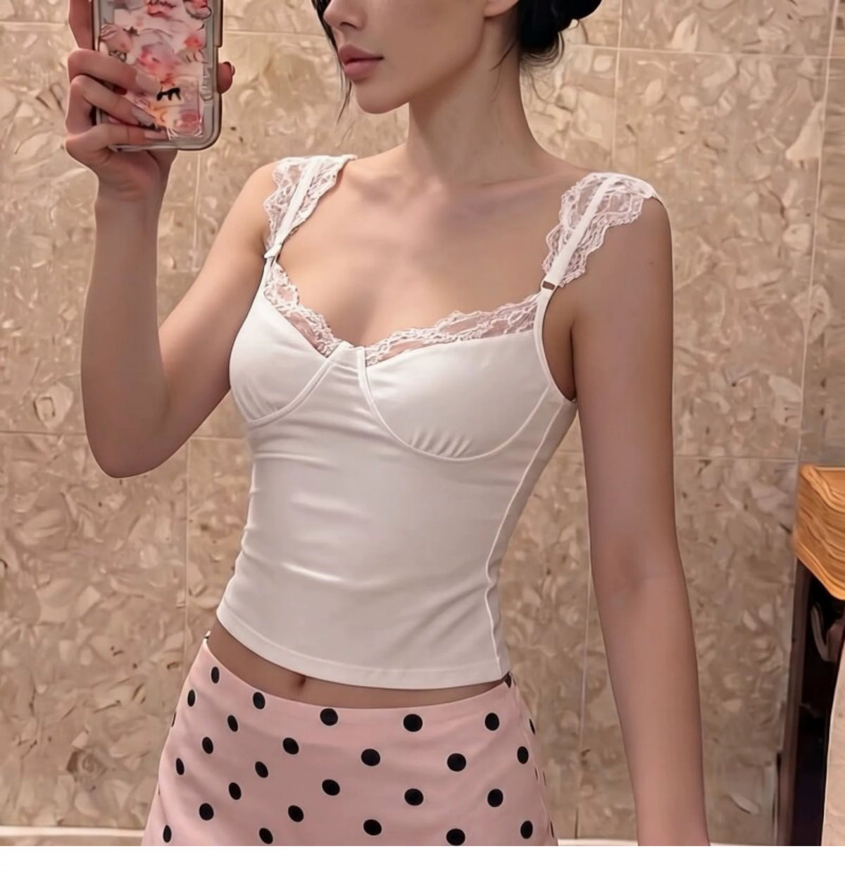 Daily versatile lace trimmed bandeau backless top for women - pure color, stretchy, form-fitting, sexy and trendy short top for hot girls